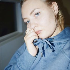 blue cozy sweatshirt